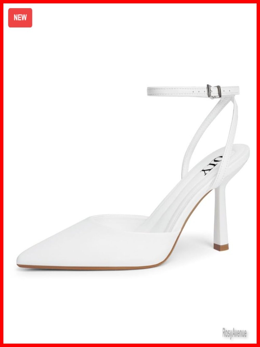 Women's Closed Toe Stiletto Heels Faux Leather Ankle Strap Pumps